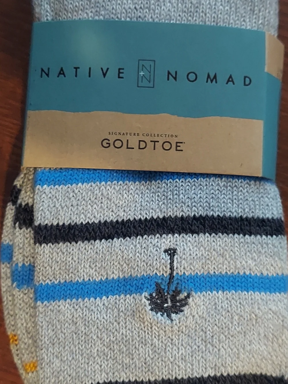 Gold Toe Gray, Black & Blue Striped Men’s Dress Socks - Native Nomad